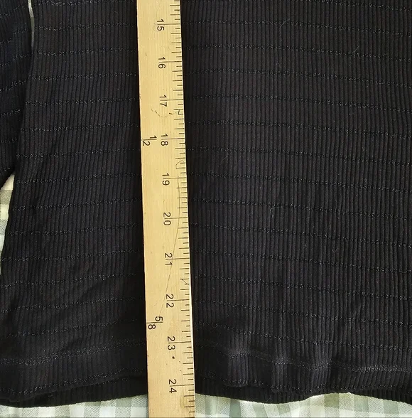 AllSaints Black Sheer Knit Long Sleeve Top - Picture 8 of 8